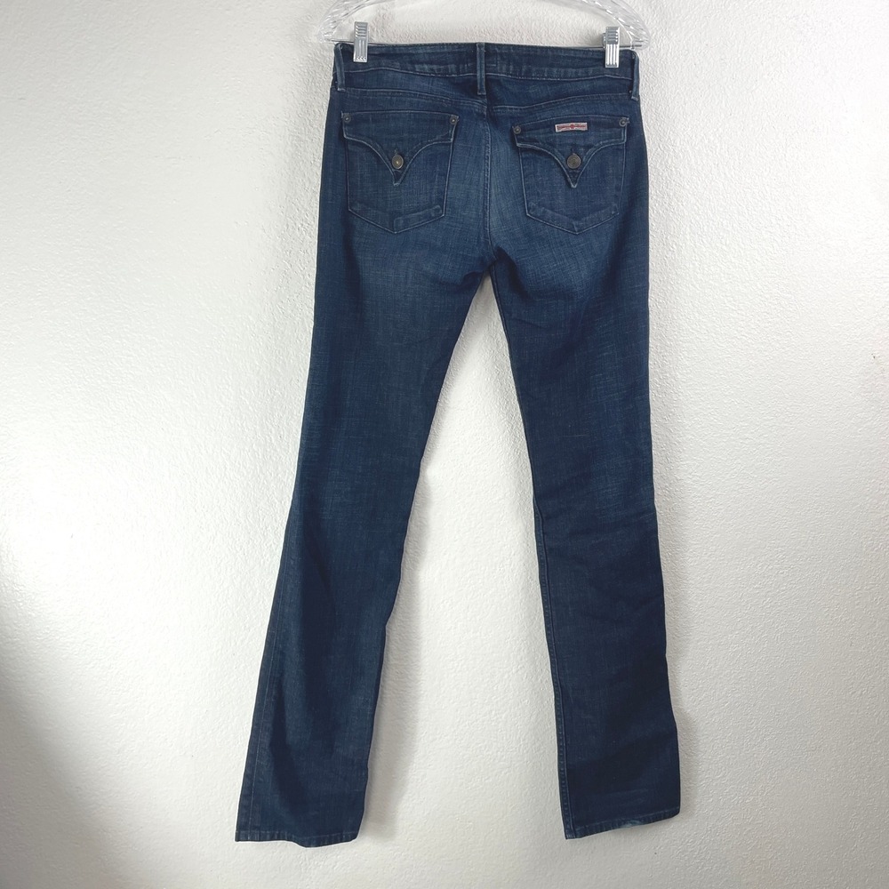 Hudson Jeans Straight Leg Jeans Women 27 Blue Dark Wash Flap Pocket Low Rise Y2K